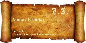 Nemec Bianka névjegykártya